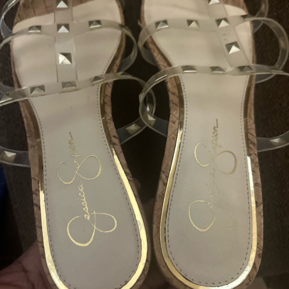 Jessica Simpson Women's Clear Strap Sandals